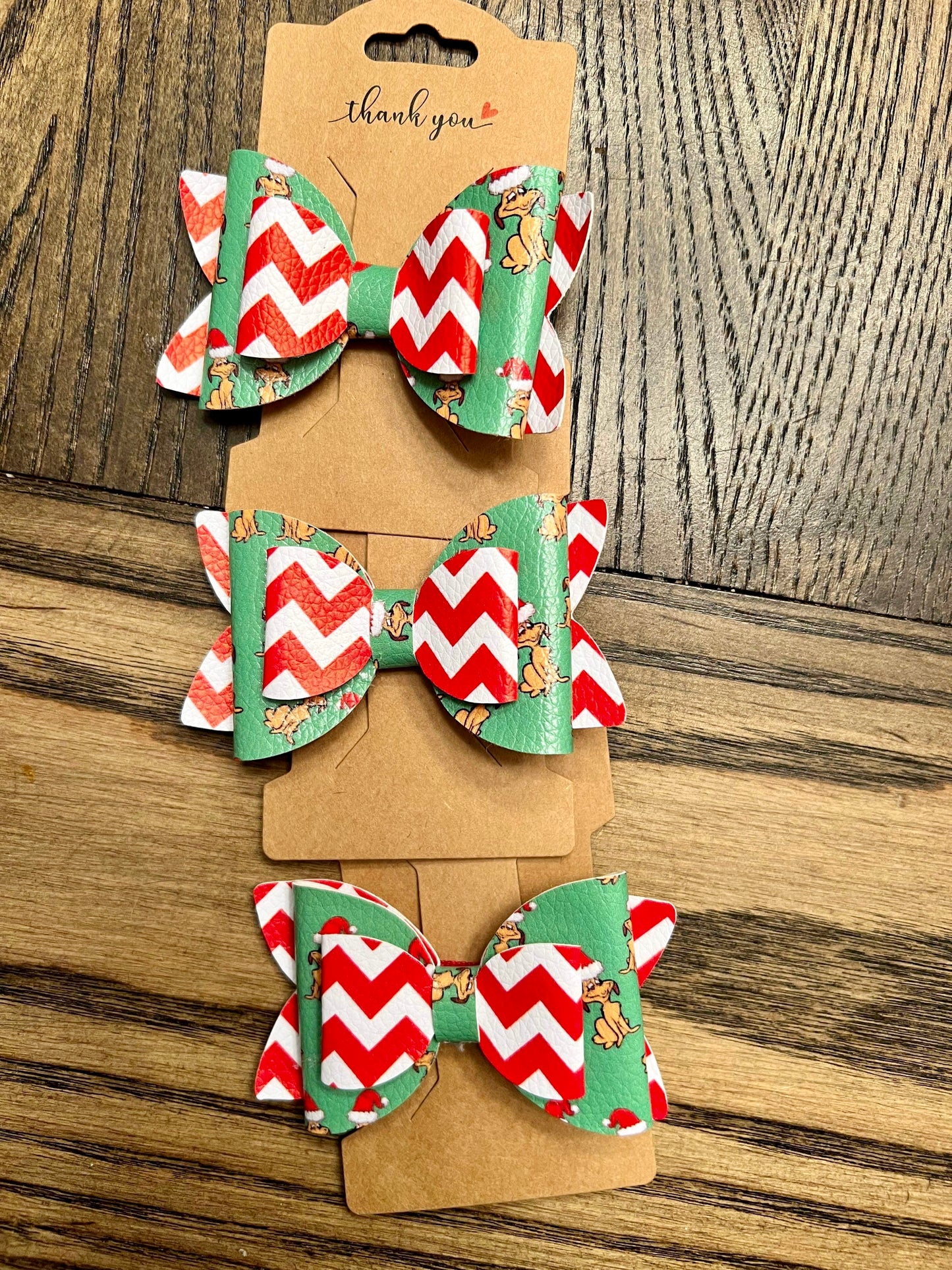 Leather Grinch Bow