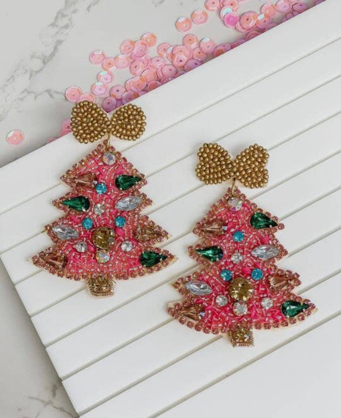 Pink Beaded Christmas Tree