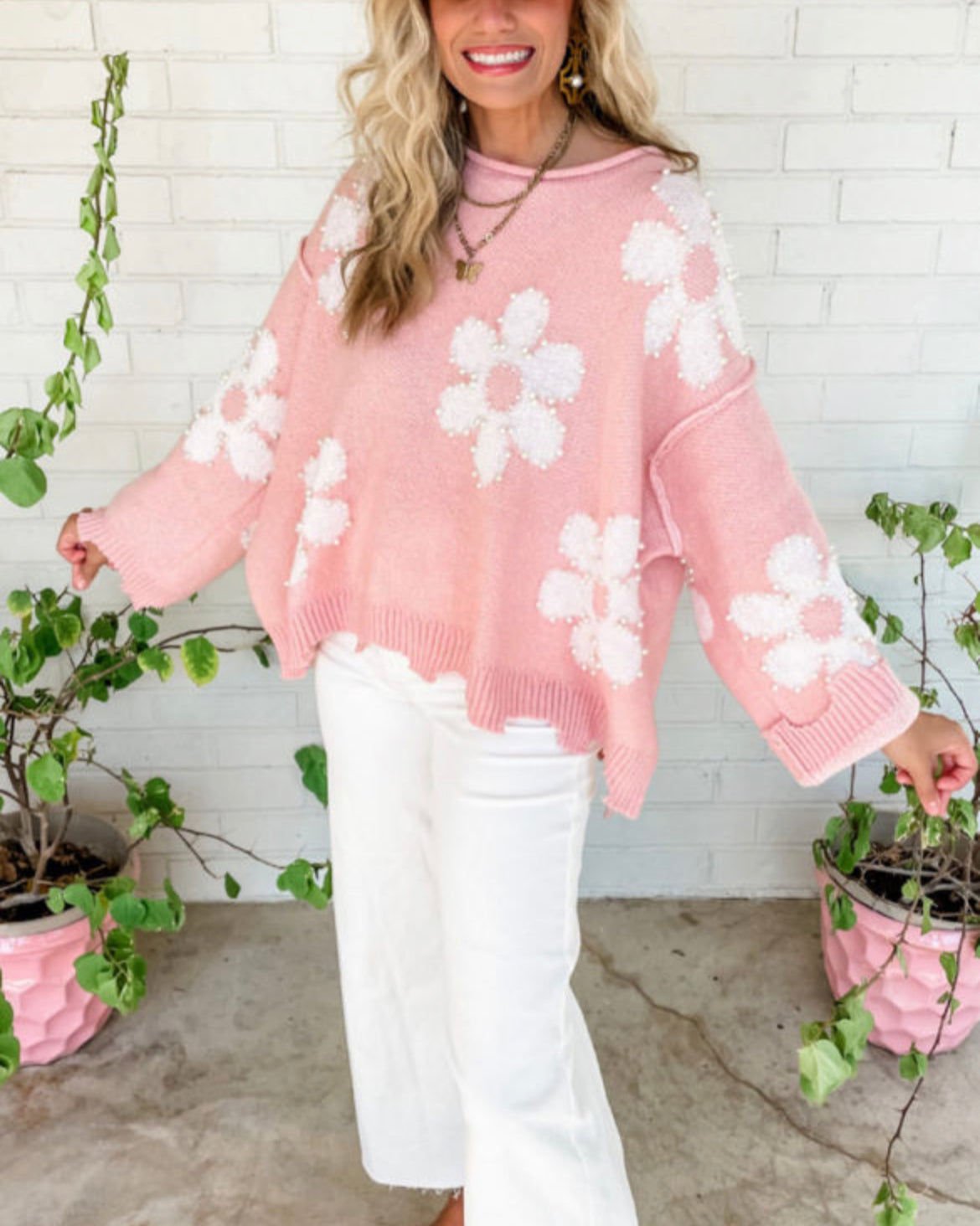 Pearl Flower Sweater