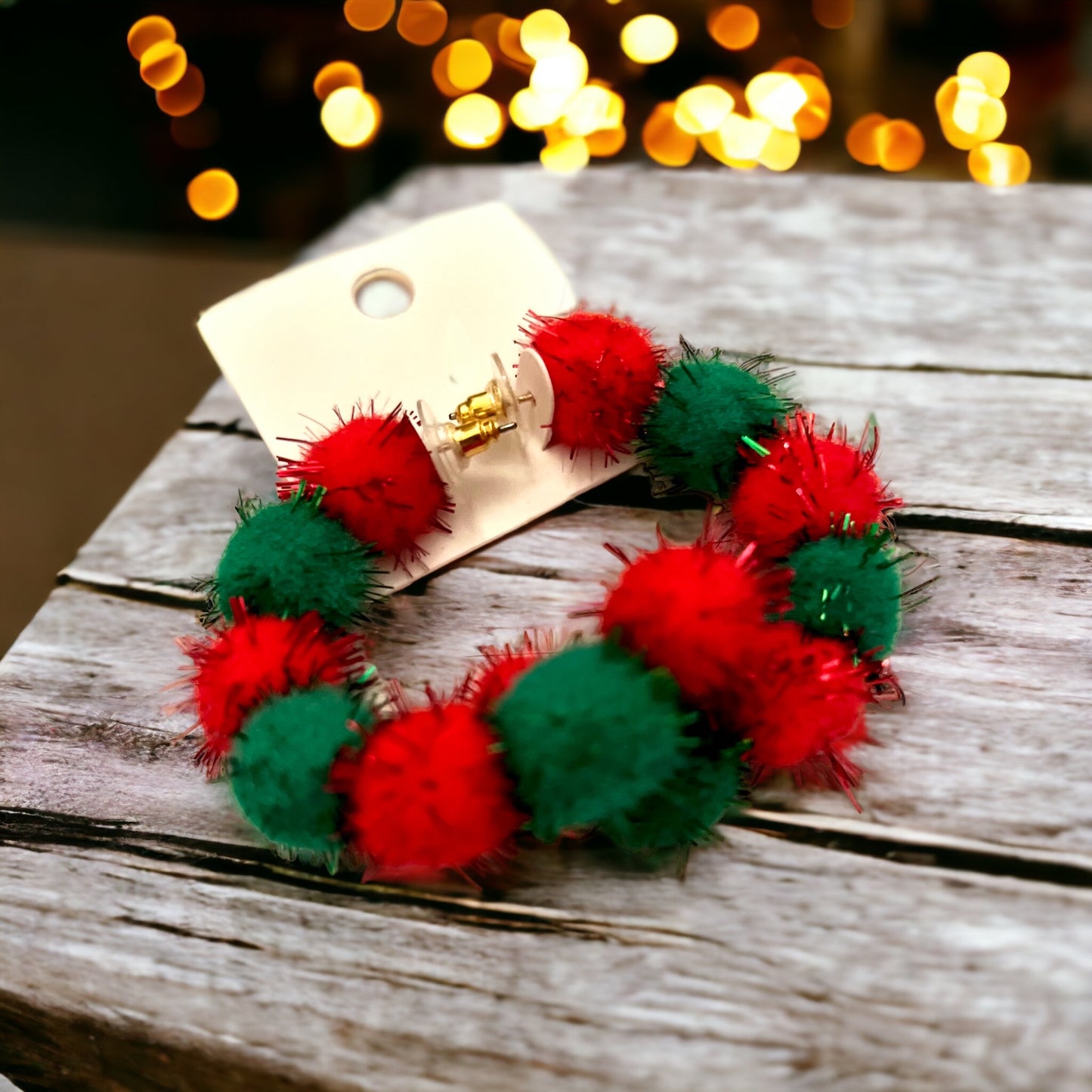 Pom Pom Christmas Earrings