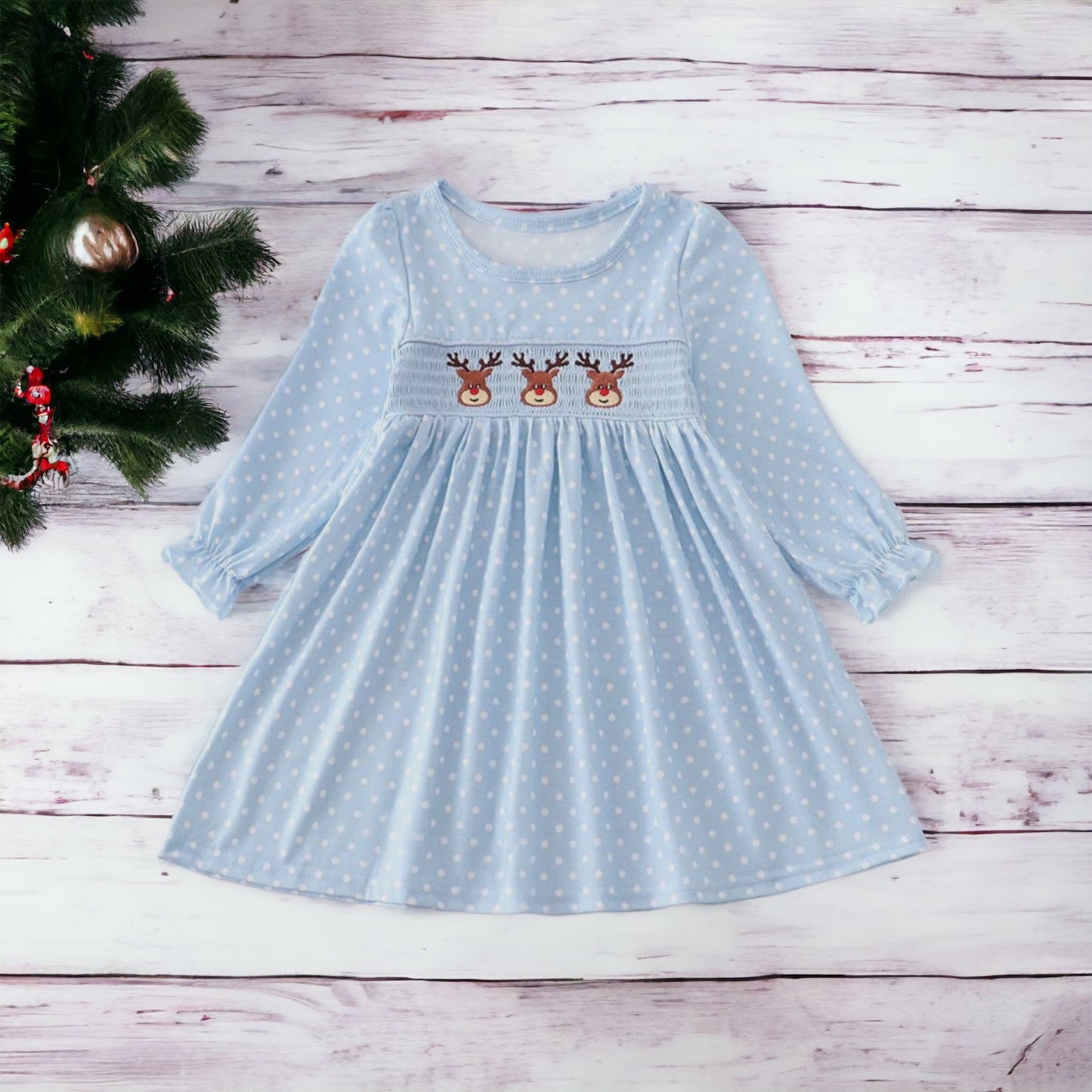 Reindeer Smocked Dress