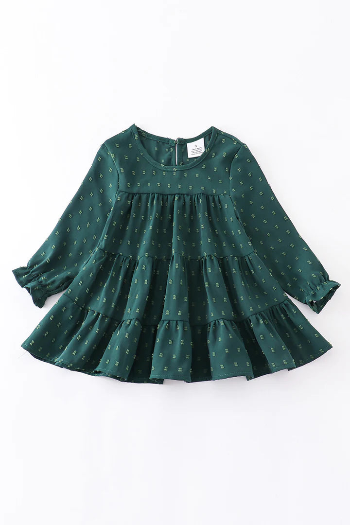 Forest Green Tiered Dress