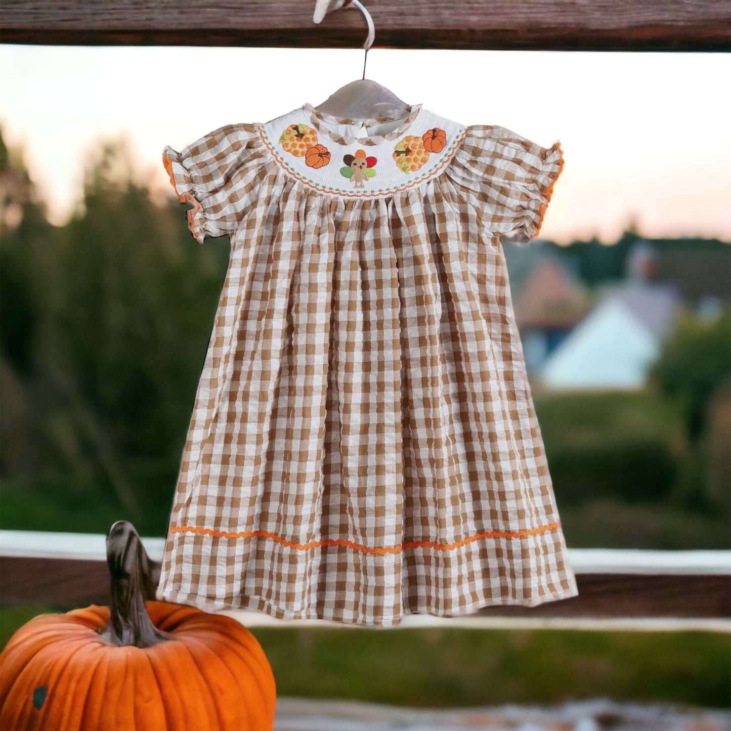 Fall Plaid Smocked Dress