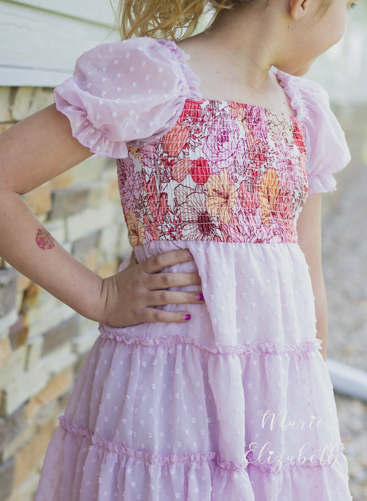 Smocked Floral Dot Dress