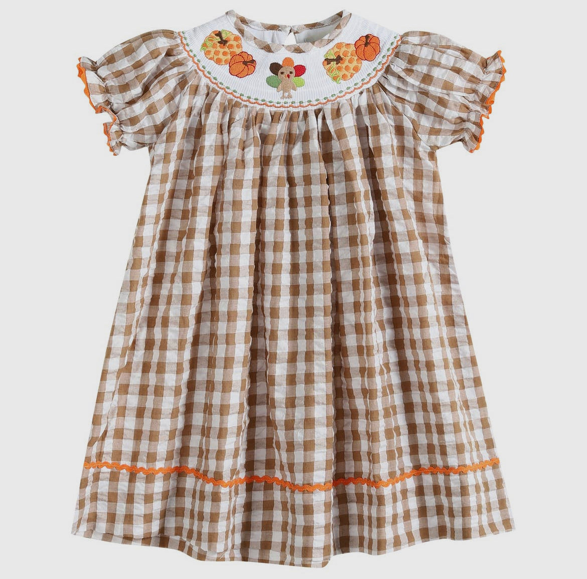 Fall Plaid Smocked Dress