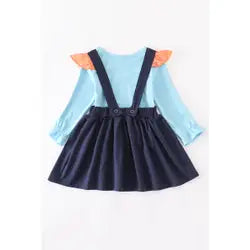 Cow Applique Suspender Dress