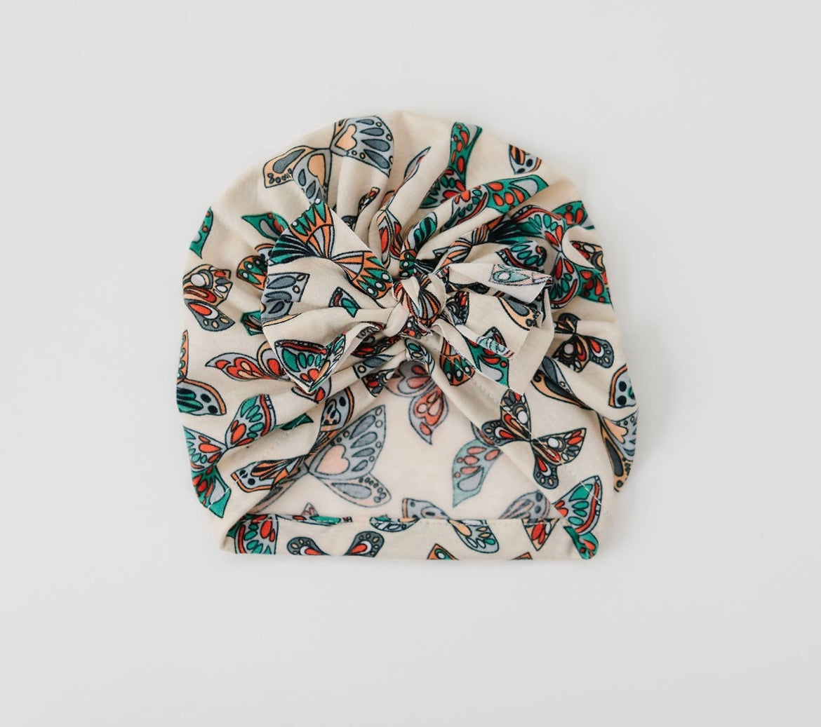 Natural Boho Butterfly Floppy Bow Baby Turban