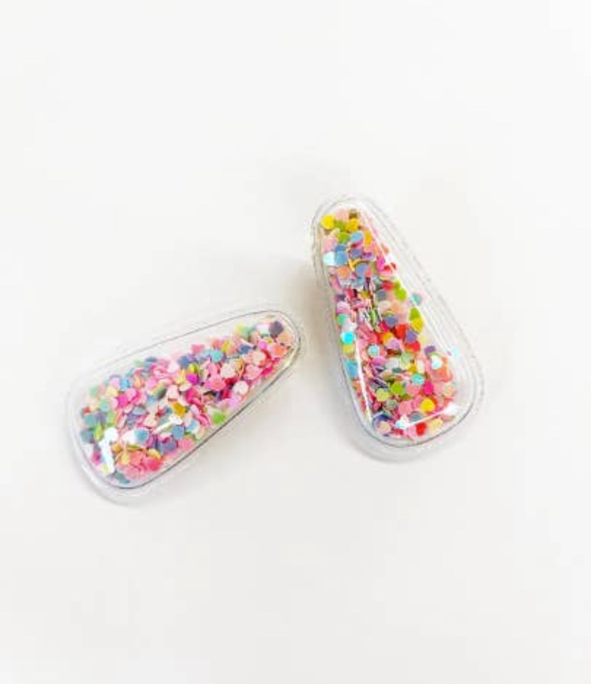 Set of 2 Confetti Shaker Pigtail Clips Blush
