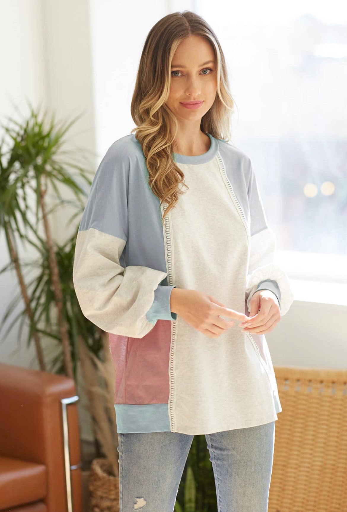 Colorblock Sweatshirt Tunic