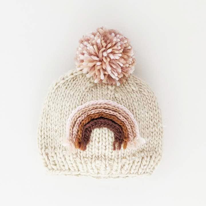 Rainbow Knit Beanie Hat