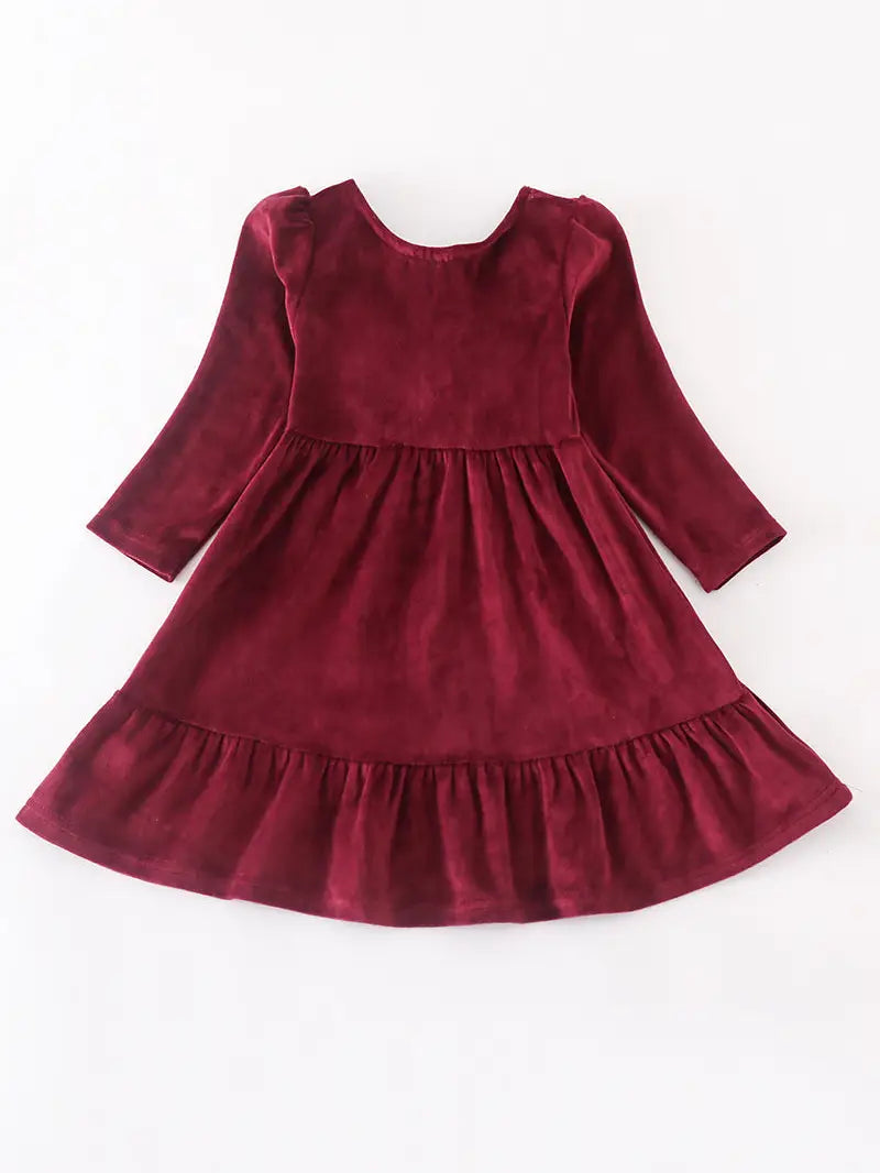 Velvet Swing Dress - Maroon
