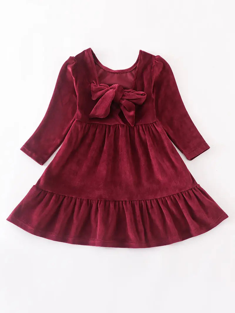 Velvet Swing Dress - Maroon