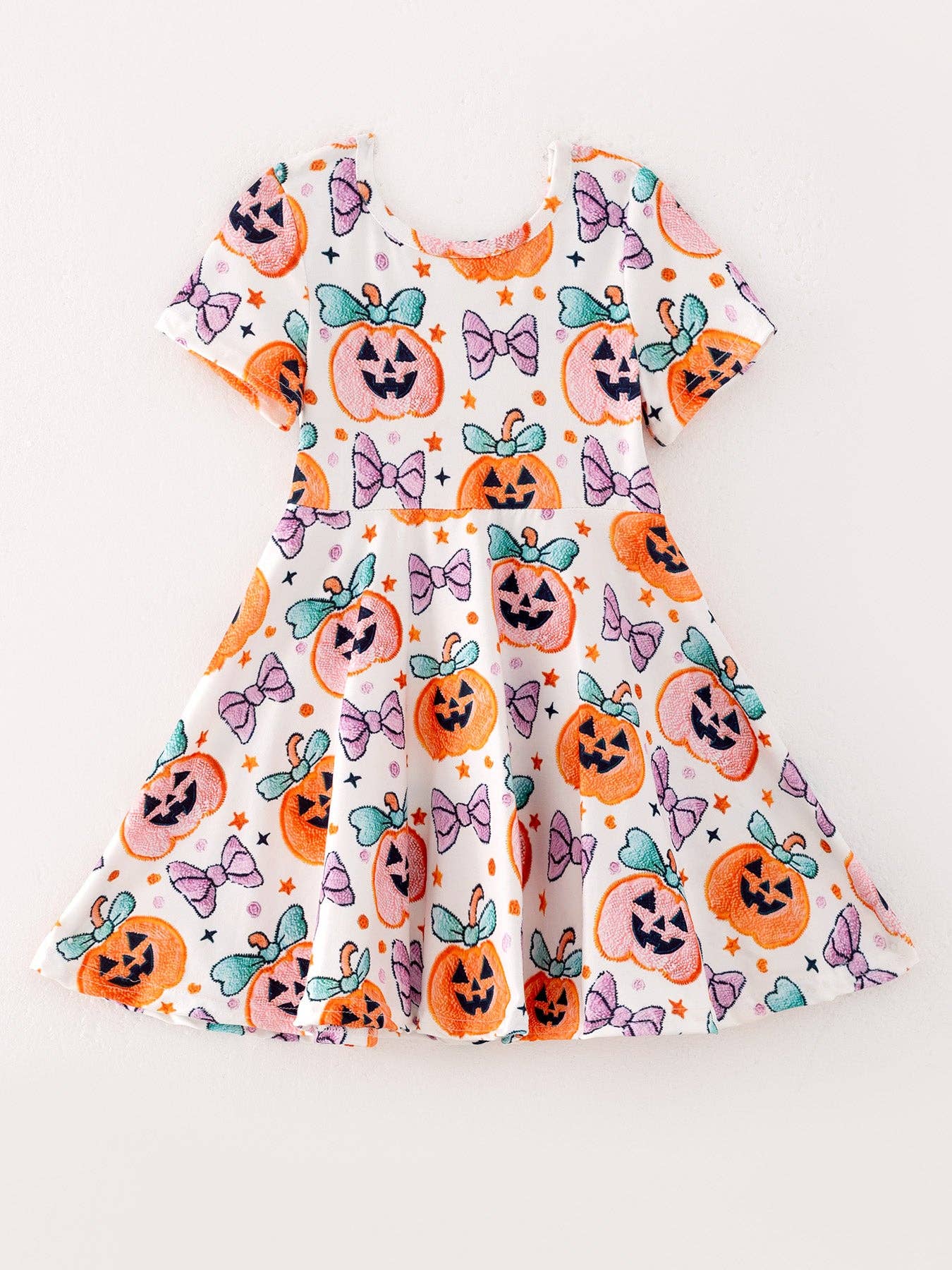 Pumpkin Bow Print Dress