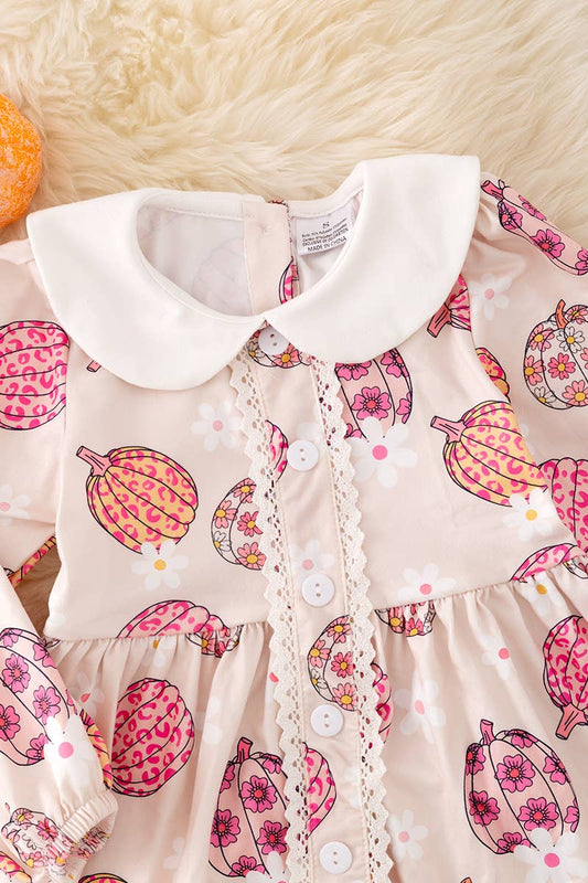 Pumpkin Printed Dress