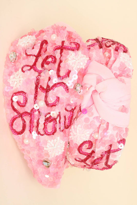 Christmas Let it Snow Top Knotted Headband