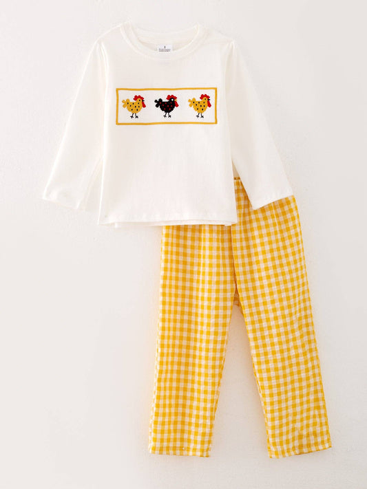 Farm Smocked Embroidered Outfit