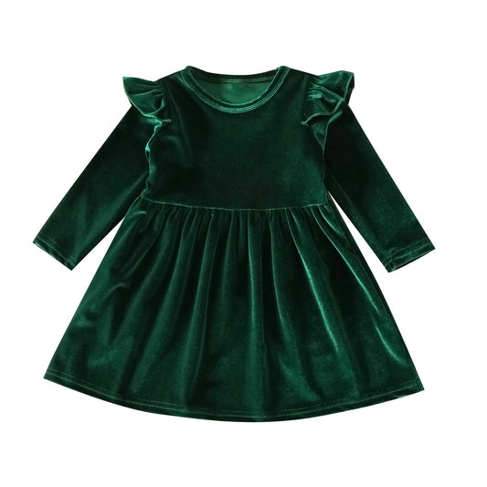 Velvet Holiday Dress - Emerald