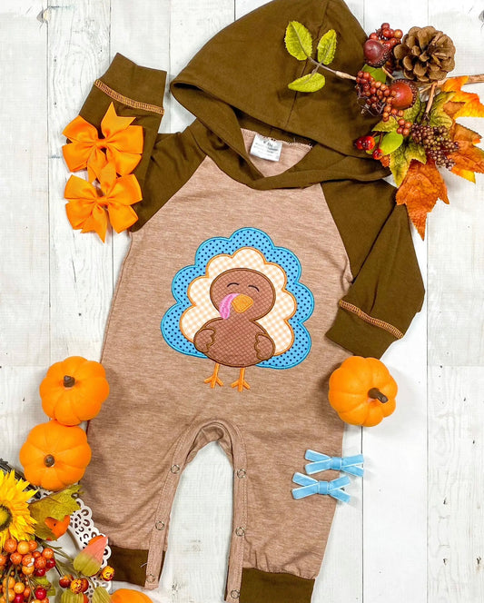 Turkey Baby Hooded Romper