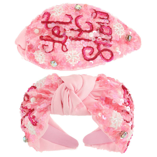 Christmas Let it Snow Top Knotted Headband
