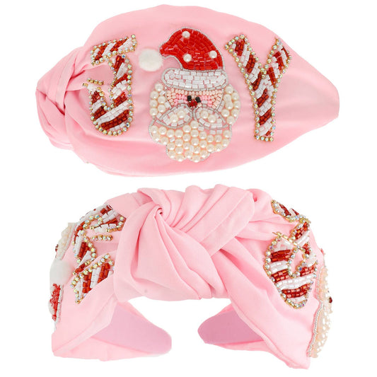 Christmas Joy Jeweled Top Knotted Headband