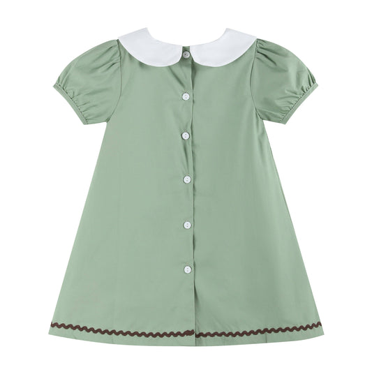 Sage Green Turkey Collared Dress