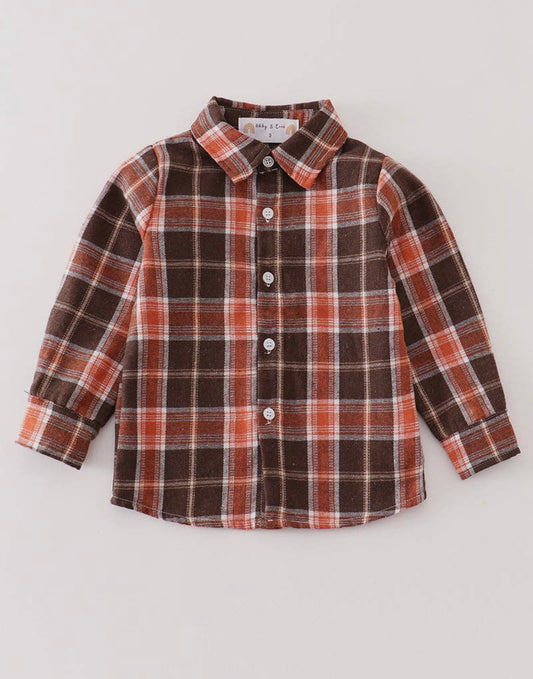 Plaid Rust Flannel Button Up
