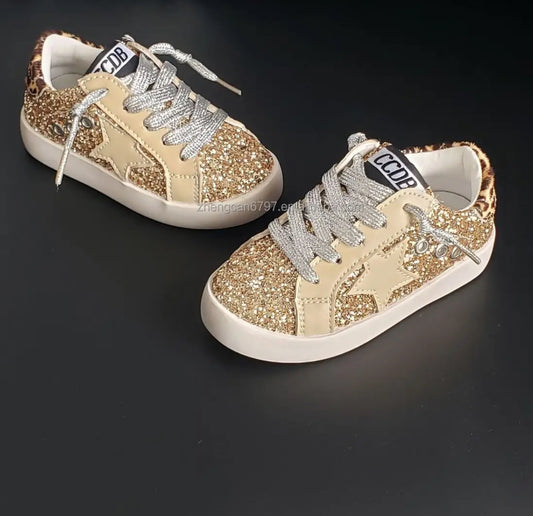 Toddler Shoes - Leopard/Gold Glitter