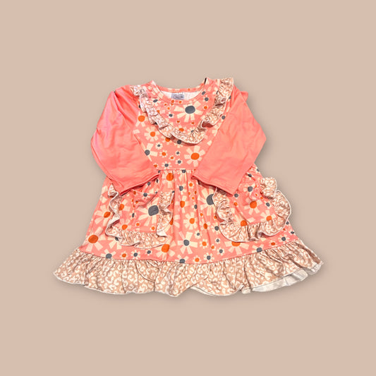 Pink Flower Retro Pocket Dress