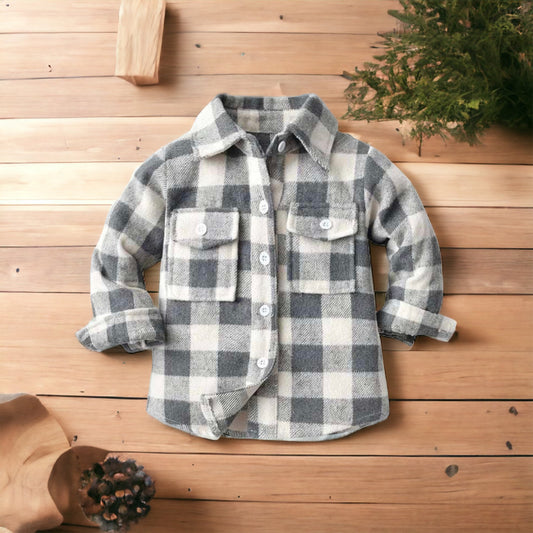 Gray Plaid Shacket