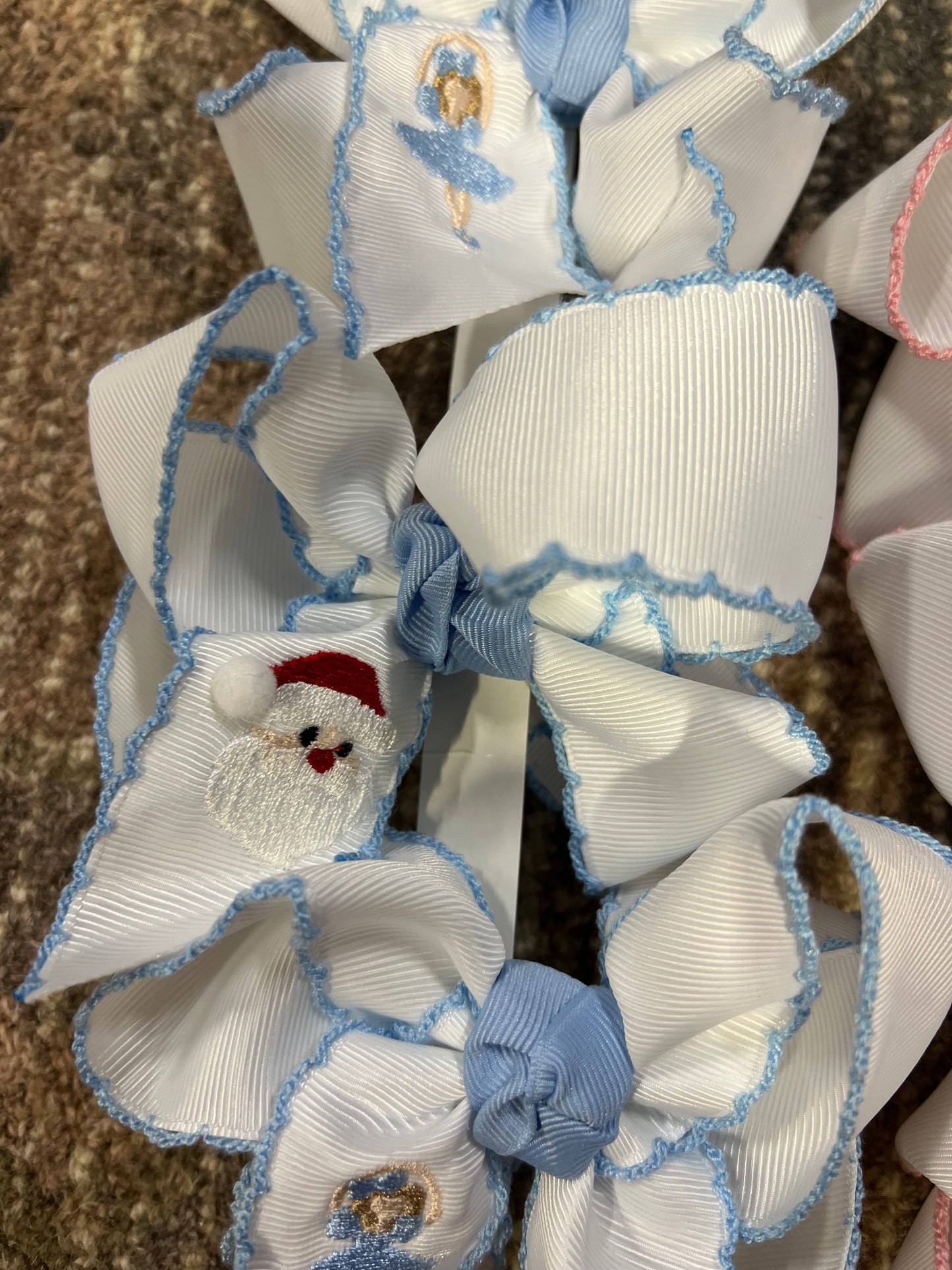 Embroidered Holiday Bows