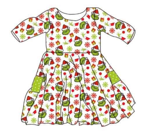 Grinch Pocket Dress