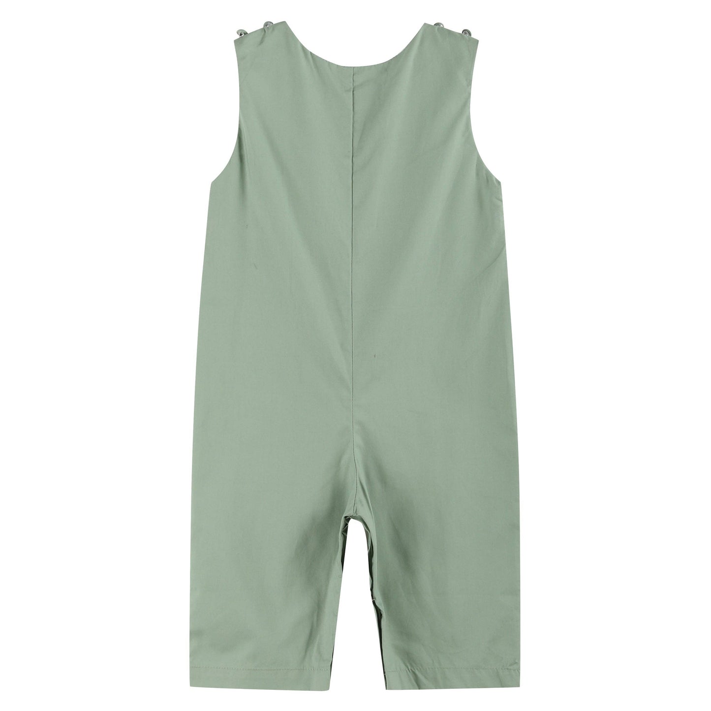 Sage Green Turkey Smocked Overalls: 3-6M