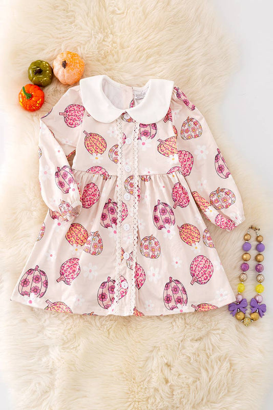 Pumpkin Printed Dress