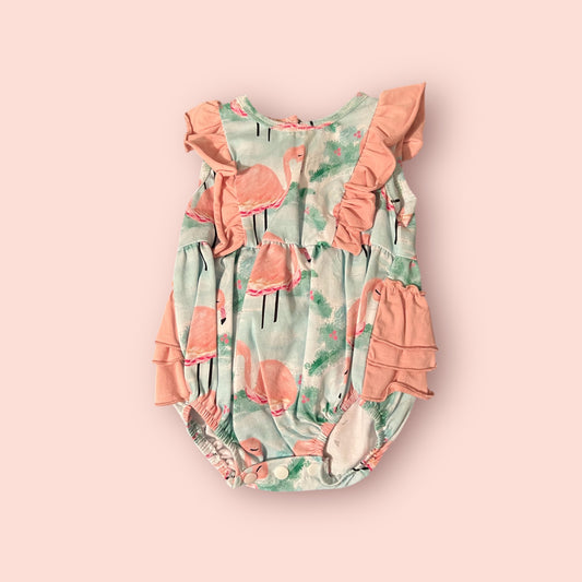Blue Flamingo Ruffle Bubble