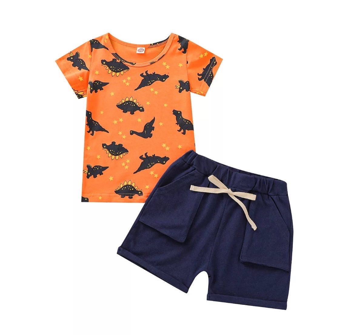 Orange/Navy Dino Set