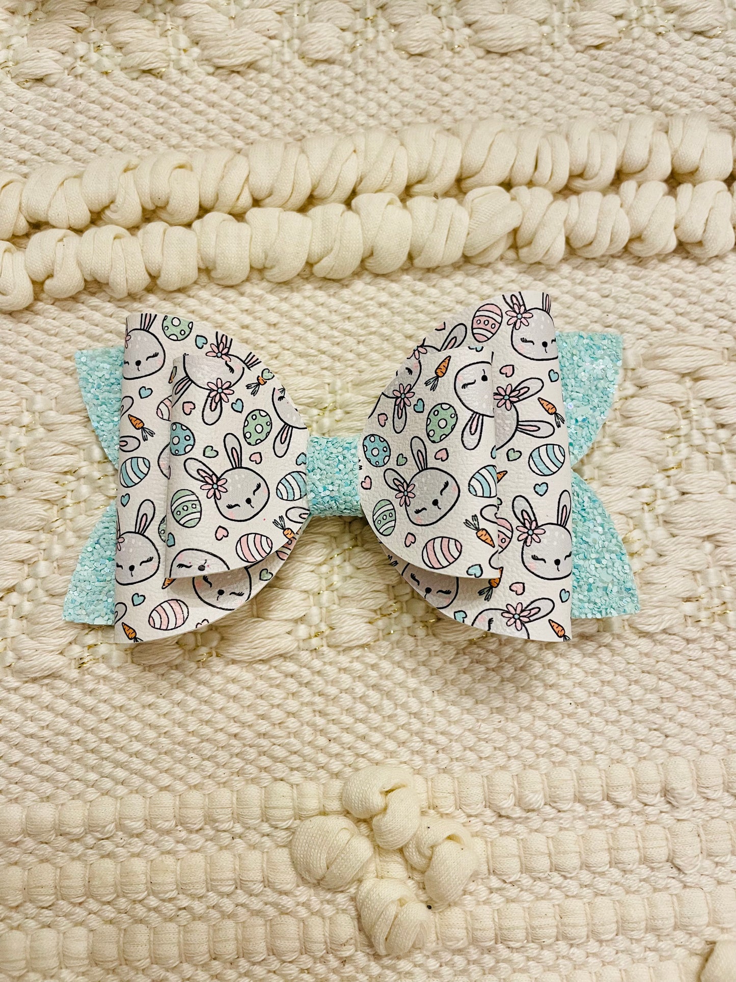 Pastel Bunny 5" Bow w/ Glitter