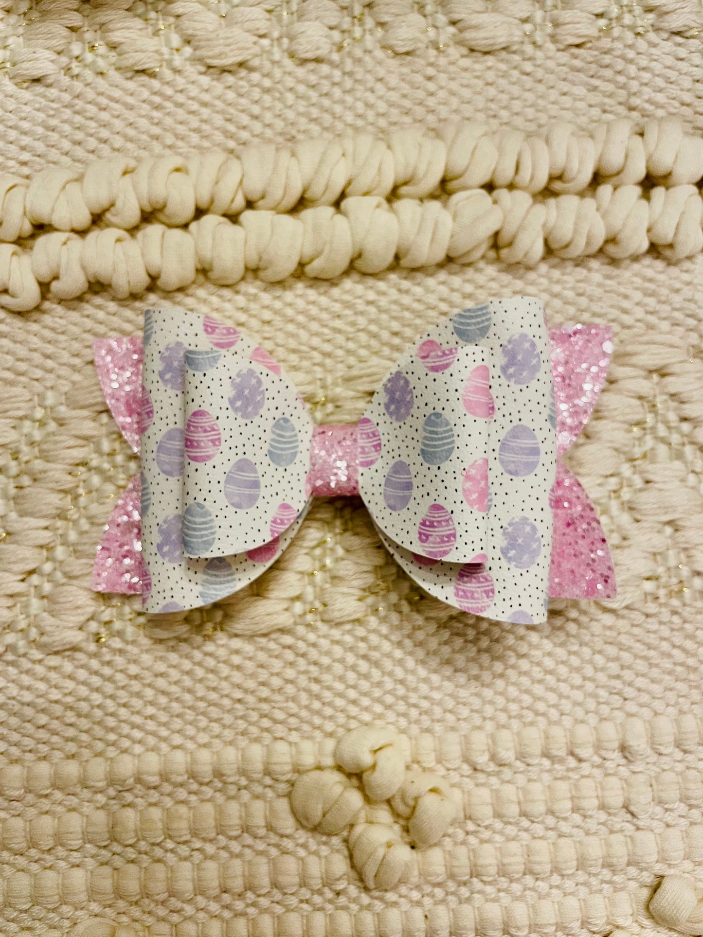 Pastel Egg 5" Bow with Glitter