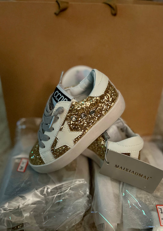 Toddler Shoes - Gold Glitter