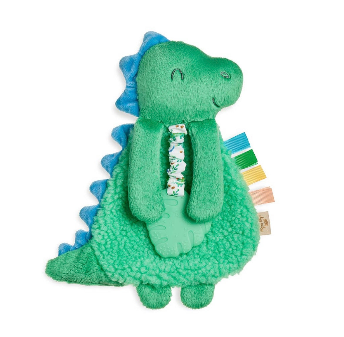 Itzy Lovey™ Green Dino Plush with Silicone Teether Toy