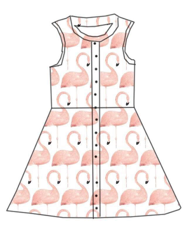 Flamingo Button Down Dress