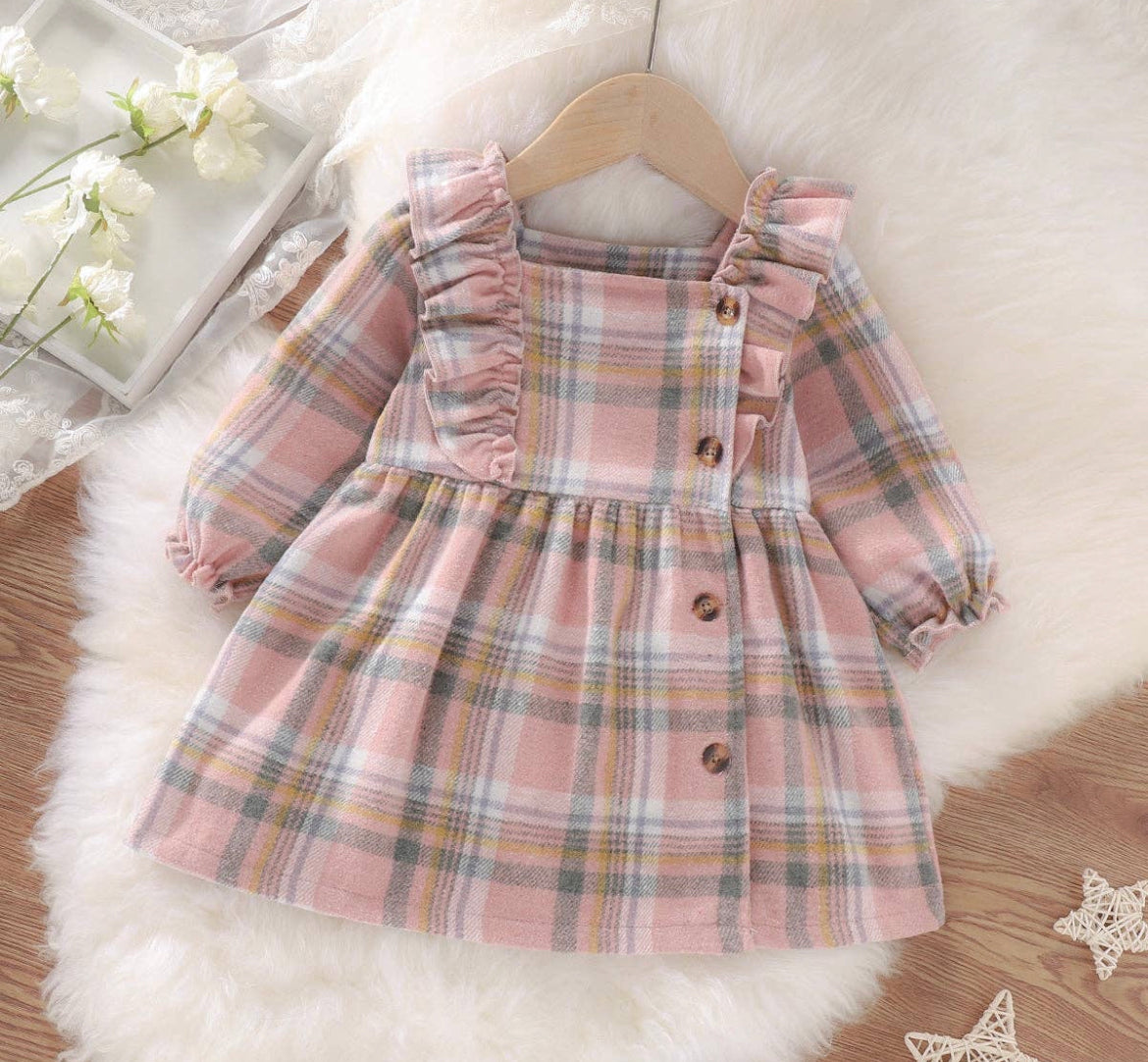 Baby Pink Button Jacket Dress