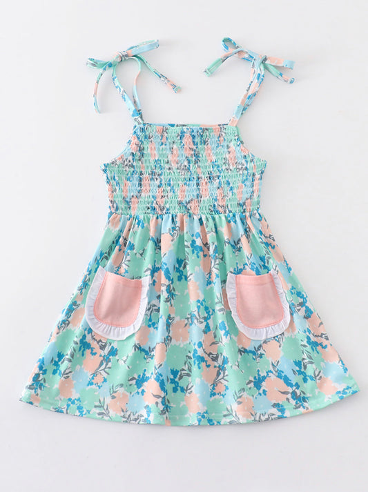 Peach Flower Dress