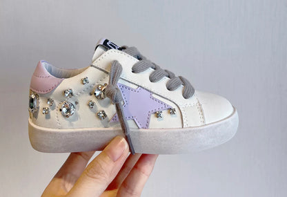 White/Purple Studded Star Shoes