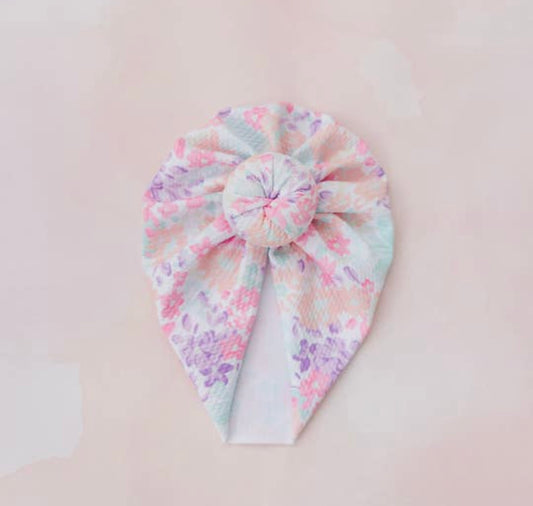 Lightweight Floral Baby Bow Turban