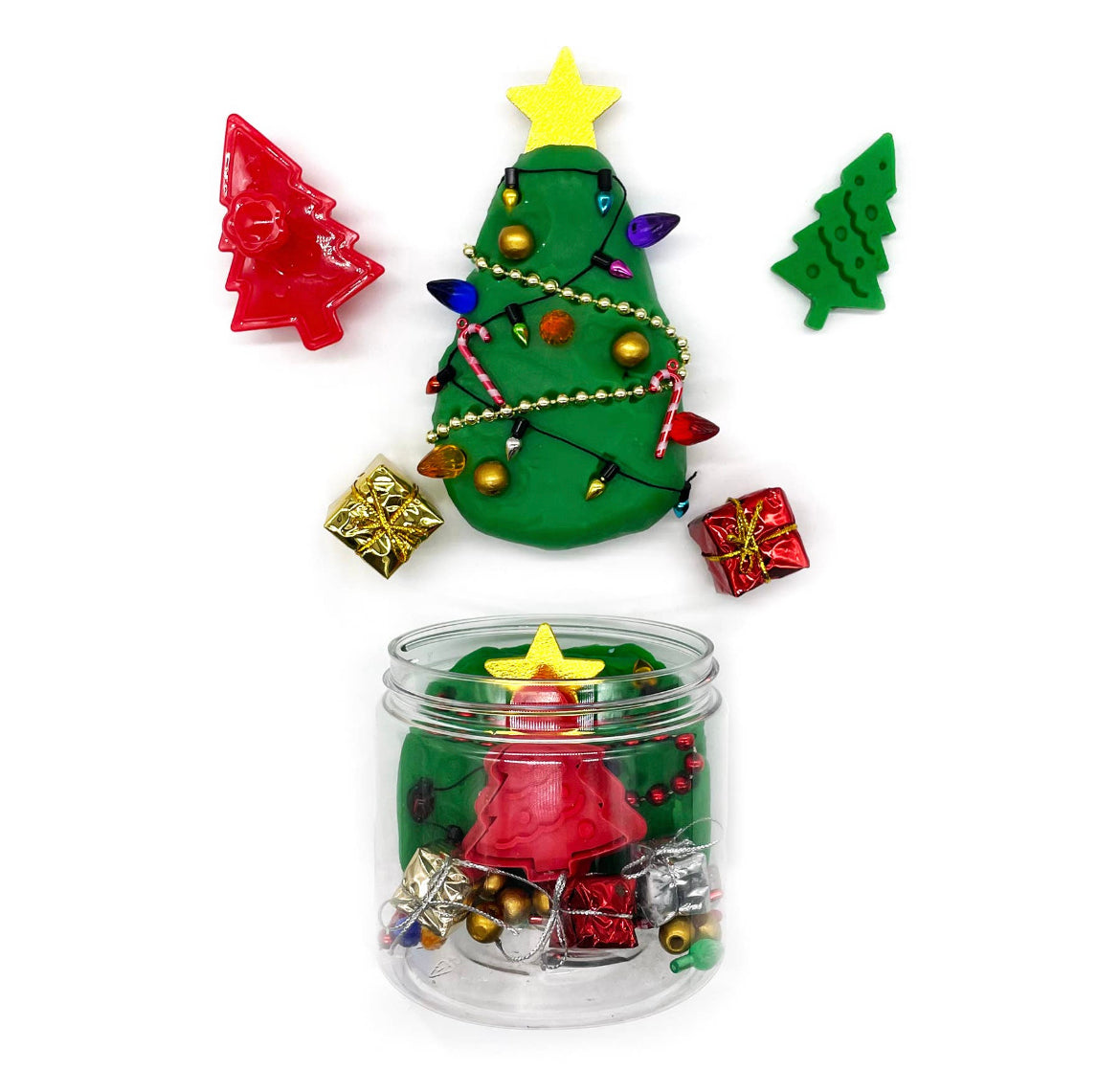 Decorate the Christmas Tree Play Dough-To-Go Kit