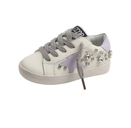 White/Purple Studded Star Shoes