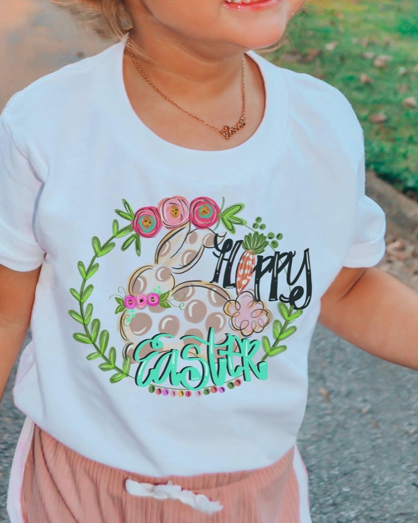 Happy Easter Bunny Wreath Toddler Tee